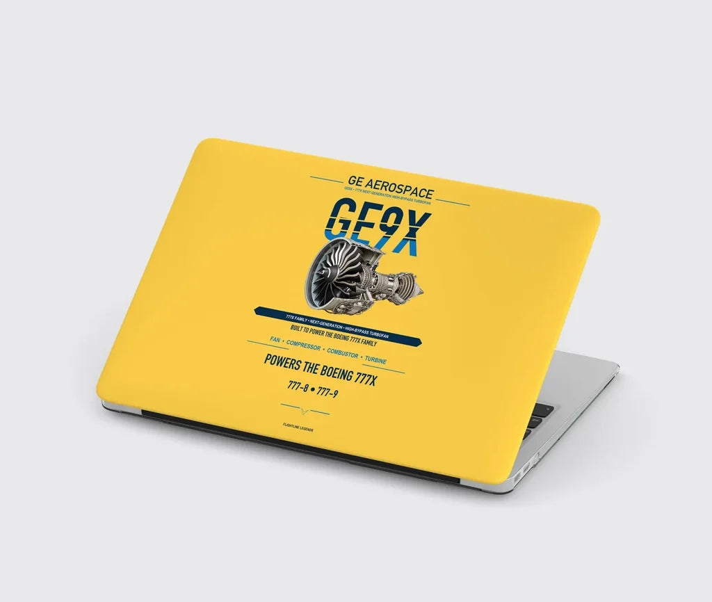 GE9X design on yellow MacBook case