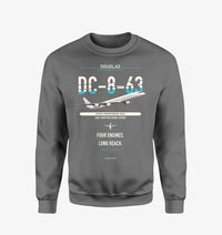 Thumbnail for Douglas DC-8-63 design on gray sweatshirt