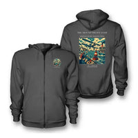 Thumbnail for VINTAGE G4299 - The Around The Bay Dash - Premium Zipped Hoodie design on darkgray