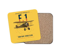 Thumbnail for Sopwith Camel F.1 design on yellow 1 piece coaster
