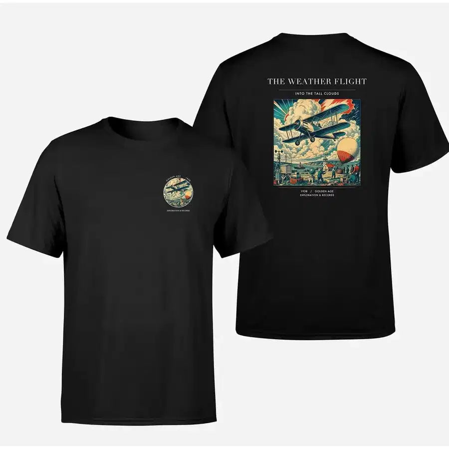 VINTAGE G4045 - The Weather Flight - Double-Side T-Shirt design on black double side t shirt