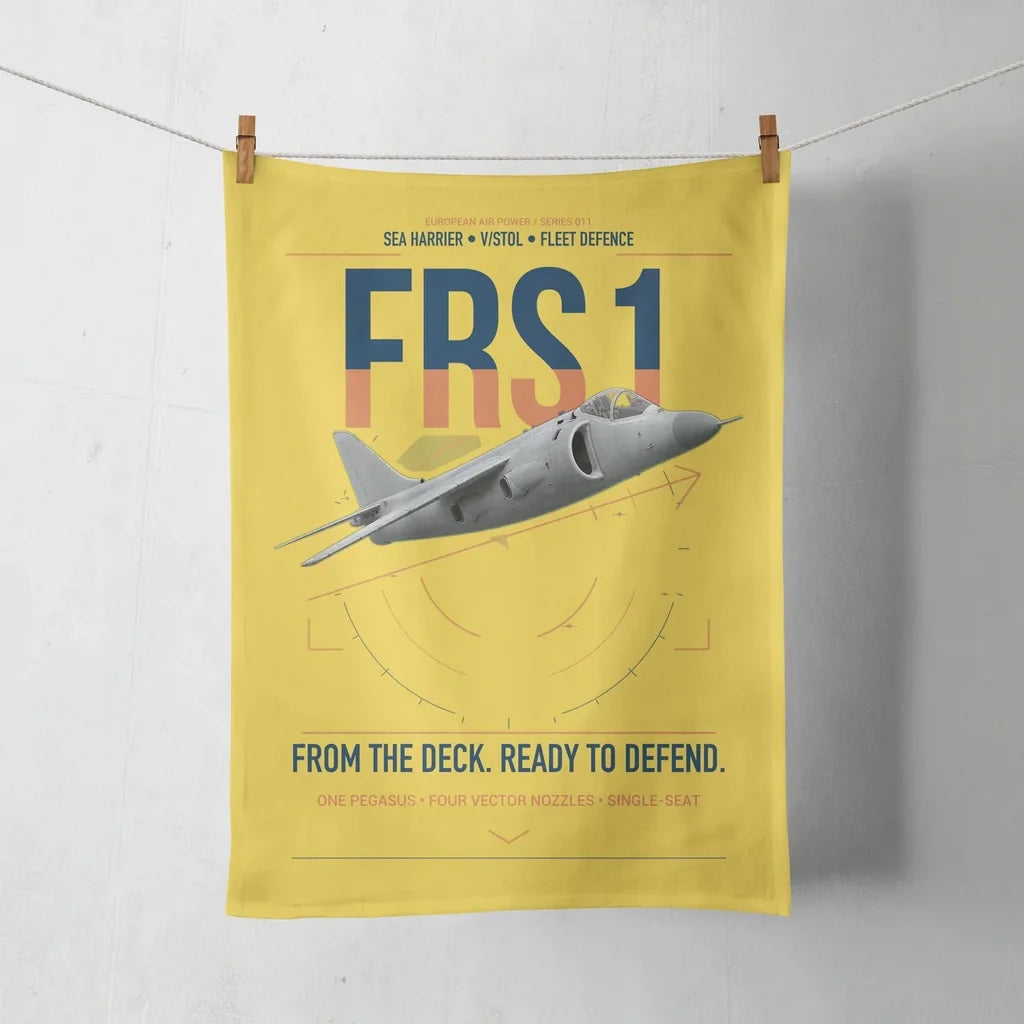 British Aerospace Sea Harrier FRS.1 design on yellow towel
