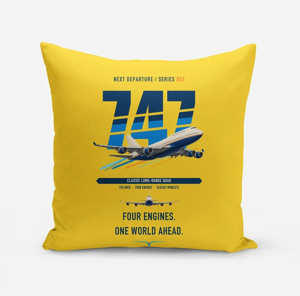 Boeing 747-400 design on yellow pillow