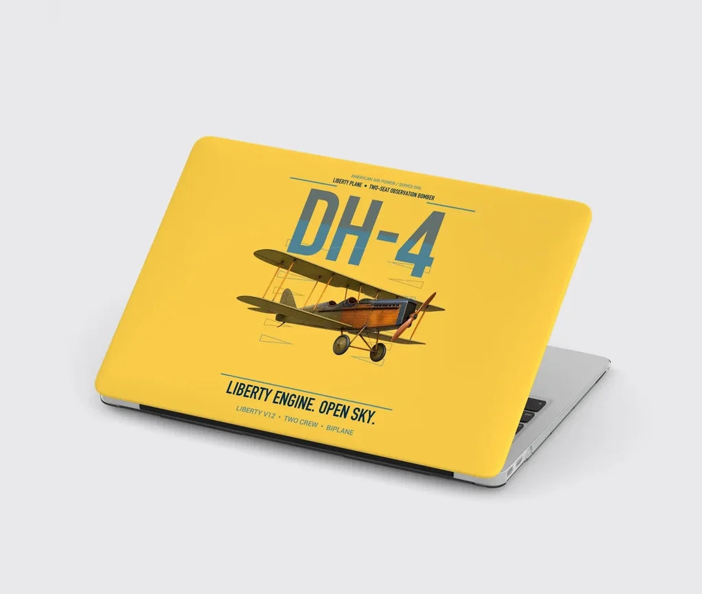 Airco DH-4 Liberty Plane design on yellow MacBook case