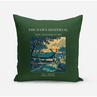 Thumbnail for VINTAGE G4531 - The Dawn Dispersal - Designed Pillows design on darkgreen