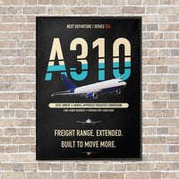 Thumbnail for Airbus A310-300P2F vertical canvas print - framed - black background