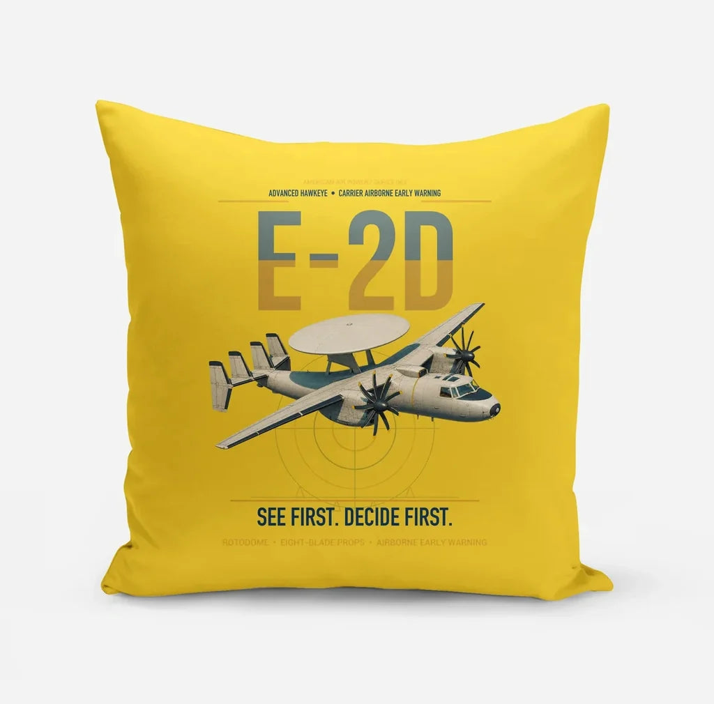 E-2D Advanced Hawkeye design on yellow pillow