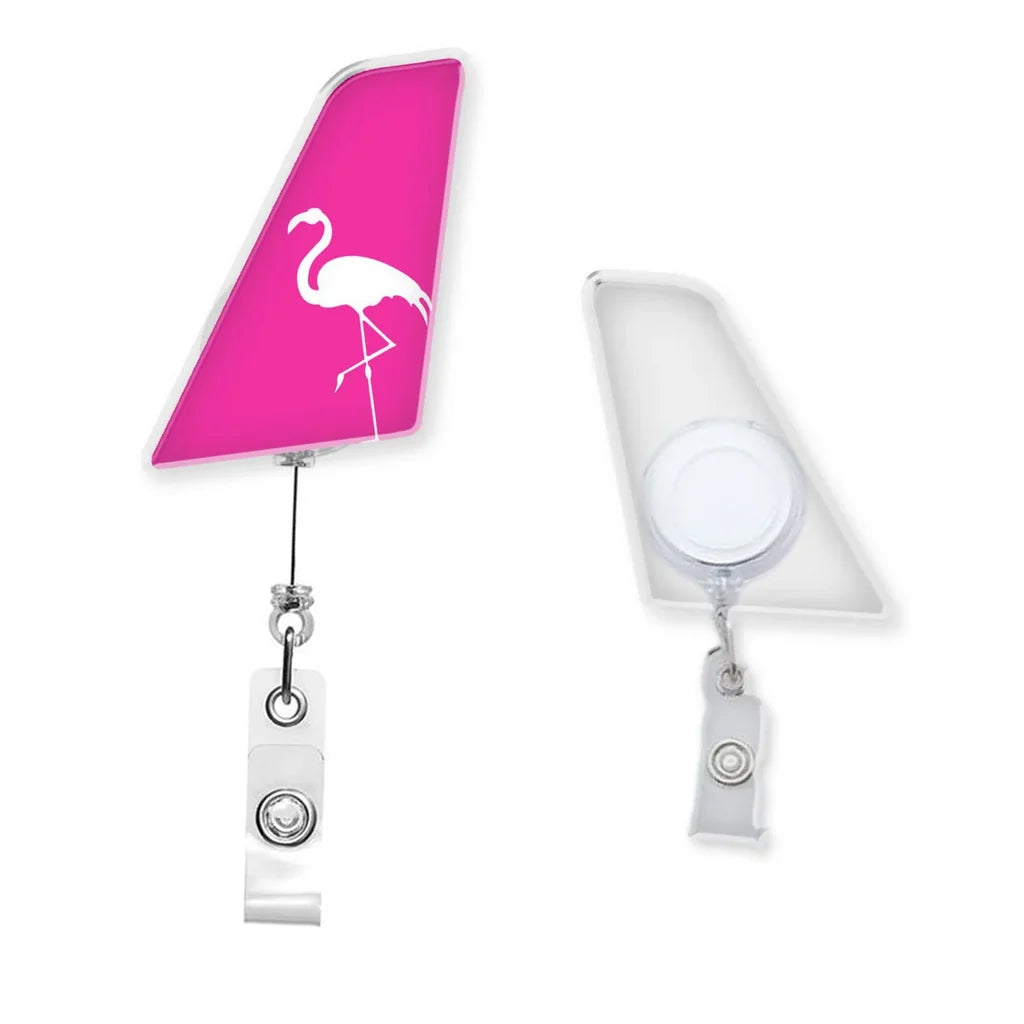Silver Airlines Designed Tail Shape Retractable ID Card Badge - view 3