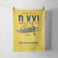 Thumbnail for Fokker D.XXI — Dutch LVA aircraft 221 design on yellow towel