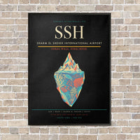 Thumbnail for Sharm El Sheikh International Airport SSH vertical canvas print - framed - black background