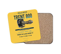 Thumbnail for TRENT 800 design on yellow 1 piece coaster