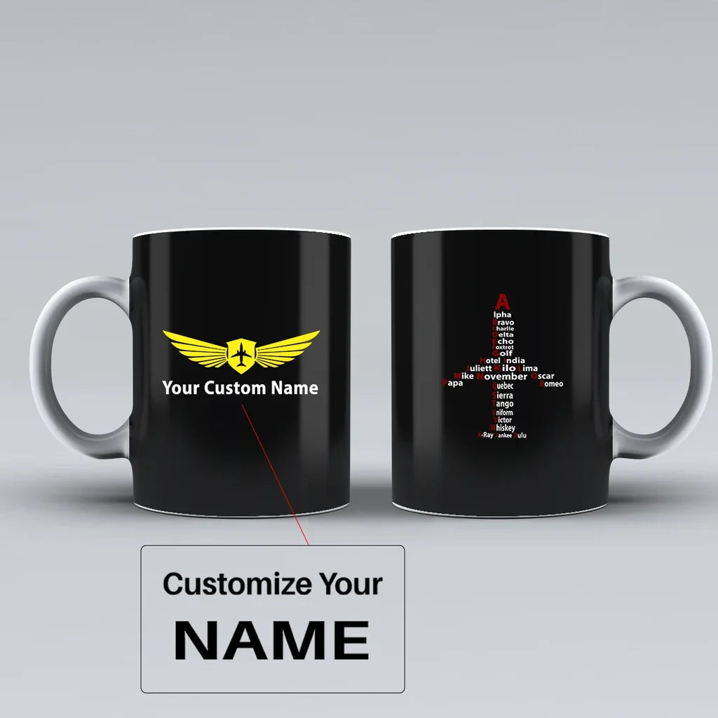 Customisable Aviation Alphabet Mug - view 3
