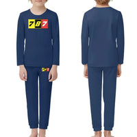 Thumbnail for Flat Colourful 787 children pajamas - Dark Blue