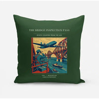Thumbnail for VINTAGE G4482 - The Bridge Inspection Pass - Designed Pillows design on darkgreen