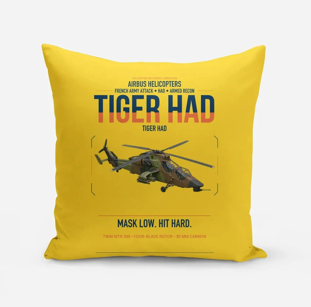 Airbus Helicopters Tiger HAD design on yellow pillow