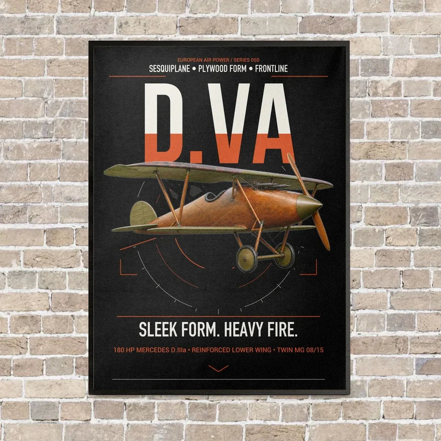 Albatros D.Va vertical canvas print - framed - black background