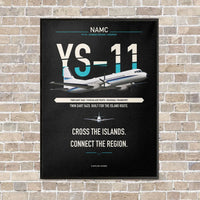 Thumbnail for NAMC YS-11A vertical canvas print - framed - black background