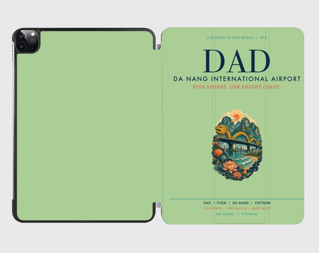 Da Nang International Airport (DAD) design on light green ipad tablet case