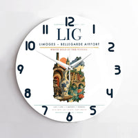 Thumbnail for Limoges – Bellegarde Airport (LIG) design on white no frame wall clock
