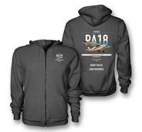 Thumbnail for Piper PA-18 Super Cub design on dark gray premium zipped hoodie, double-side print