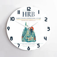 Thumbnail for Harbin Taiping International Airport (HRB) design on white no frame wall clock