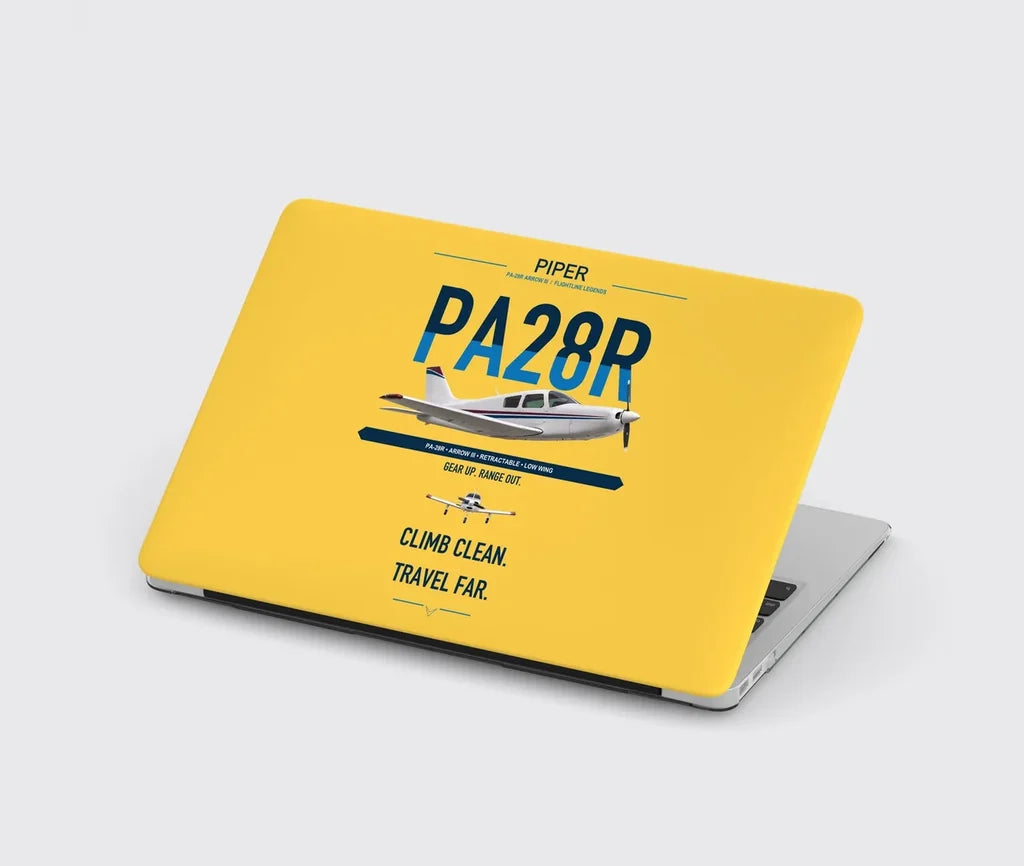 Piper PA-28R Arrow III design on yellow MacBook case