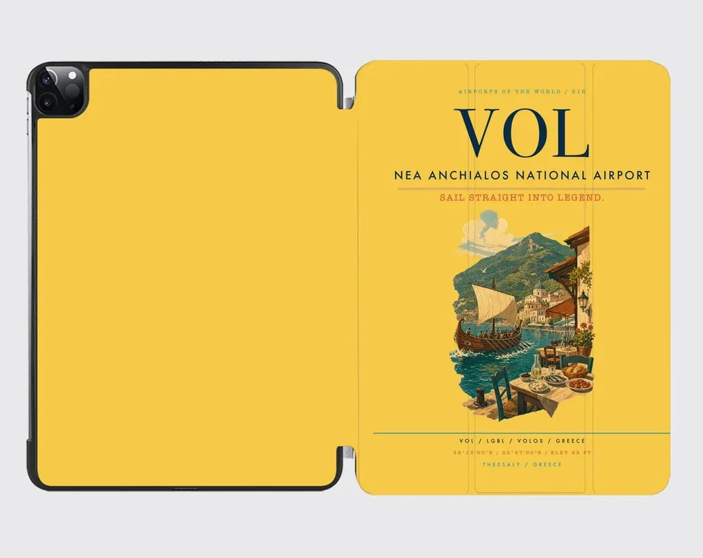 Nea Anchialos National Airport (VOL) design on yellow ipad tablet case