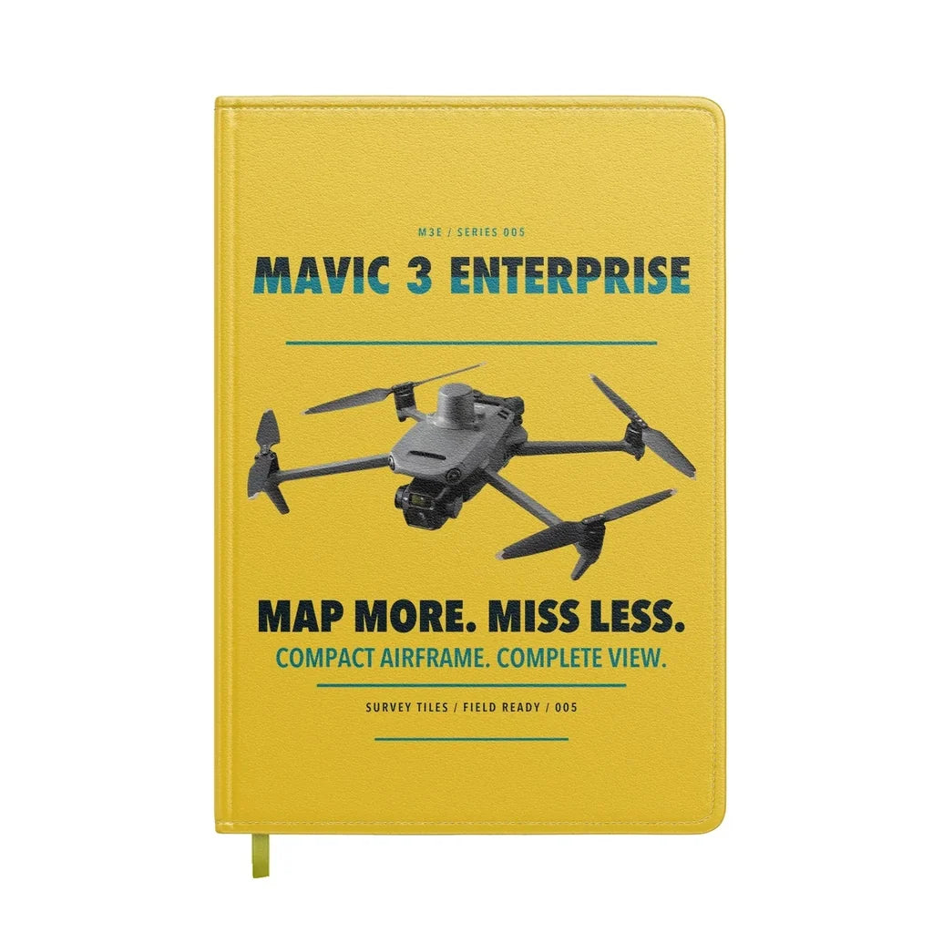 DJI Mavic 3 Enterprise design on yellow notebook