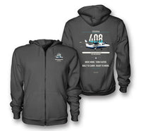 Thumbnail for Cessna 408 SkyCourier design on dark gray premium zipped hoodie, double-side print