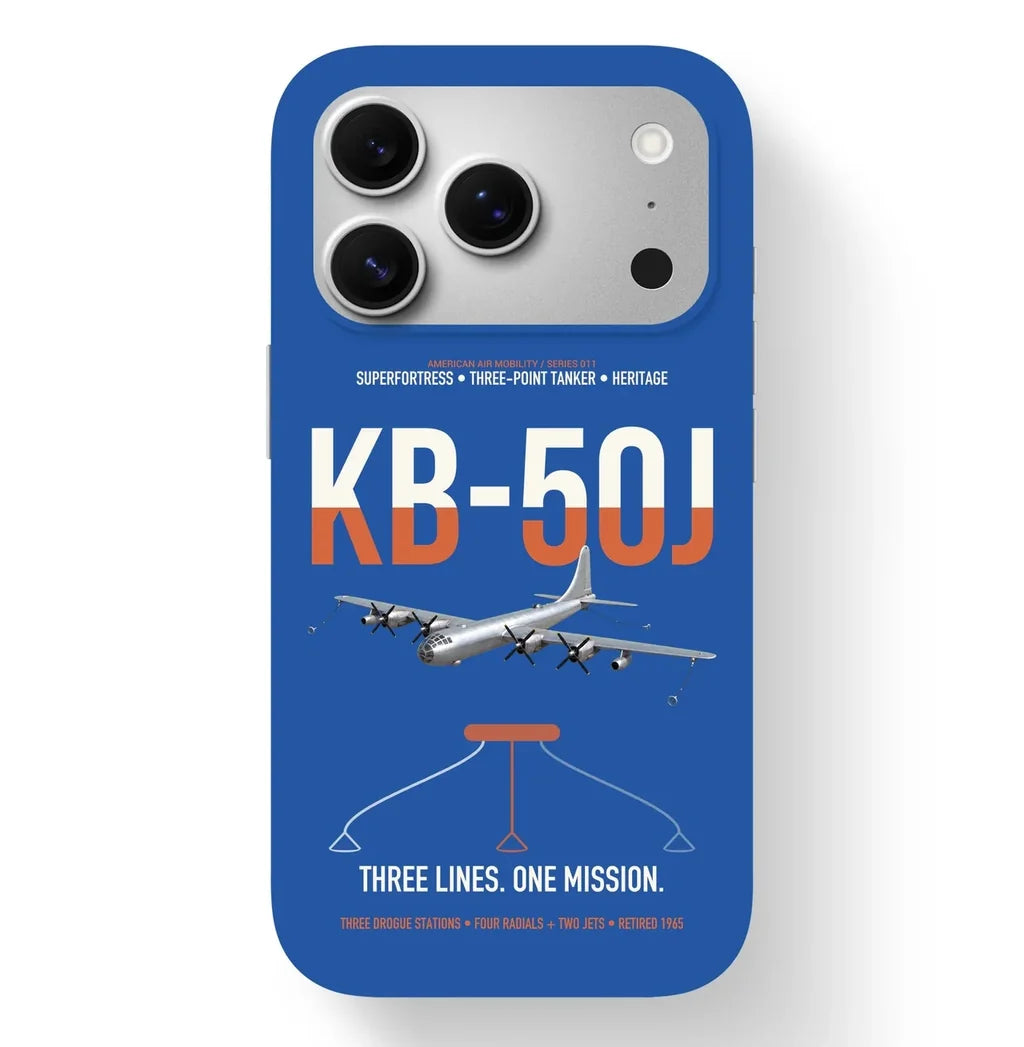 KB-50J Superfortress design on blue magsafe iphone case, for iPhone 17 Pro