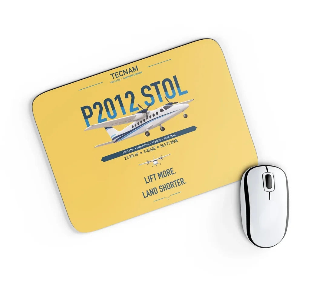 Tecnam P2012 STOL design on yellow rectangle mouse pad