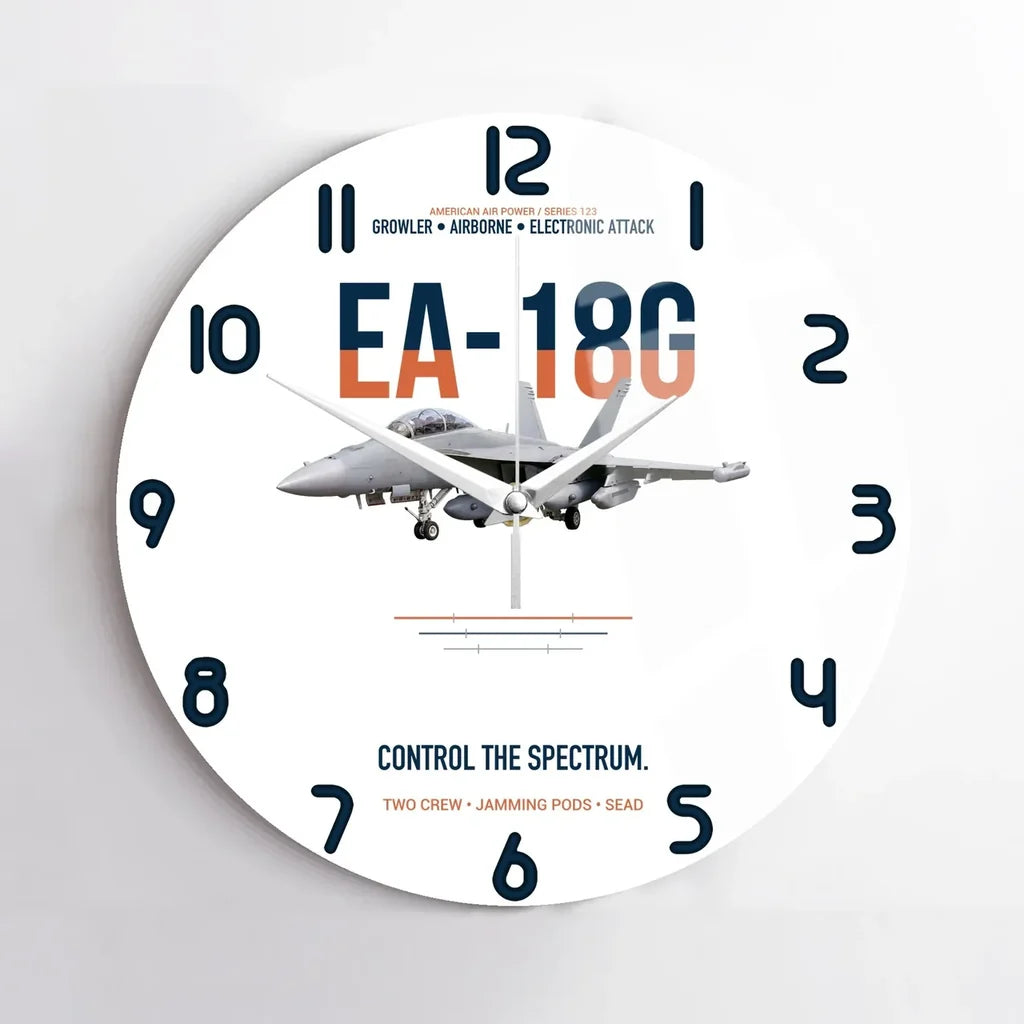 EA-18G Growler Control The Spectrum design on white no frame wall clock
