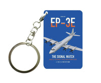 Thumbnail for EP-3E ARIES II design on blue designed key chain, double-side print