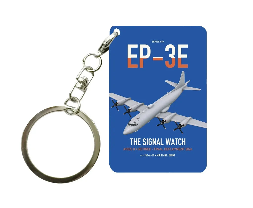 EP-3E ARIES II design on blue designed key chain, double-side print