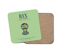 Thumbnail for Riga Airport (RIX) design on light green 1 piece coaster