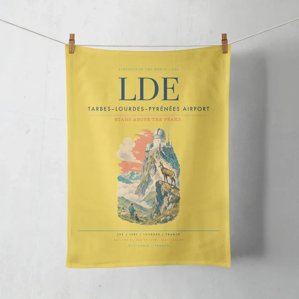 Tarbes–Lourdes–Pyrénées Airport (LDE) design on yellow towel