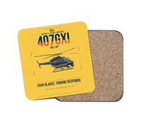 Thumbnail for Bell 407GXi design on yellow 1 piece coaster