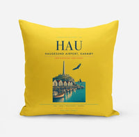 Thumbnail for Haugesund Airport, Karmøy (HAU) design on yellow pillow