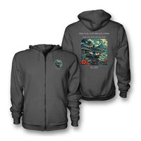Thumbnail for VINTAGE G4405 - The Volcano Beach Strip - Premium Zipped Hoodie design on darkgray