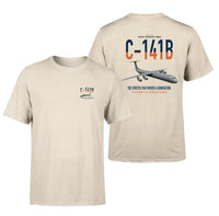 Thumbnail for C-141B Starlifter design on beige double-side t-shirt, double-side print