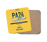Thumbnail for Piper PA-24-250 Comanche 250 design on yellow 1 piece coaster
