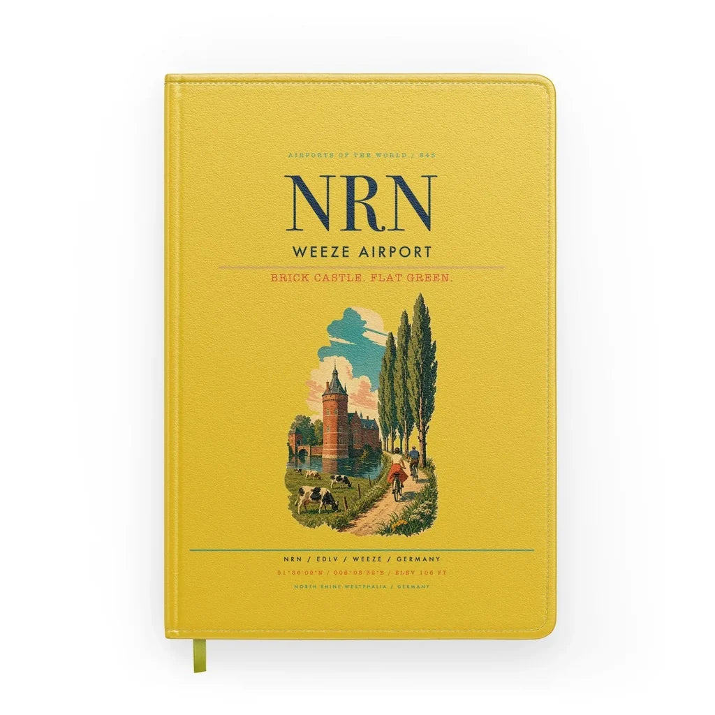 Weeze Airport (NRN) design on yellow notebook