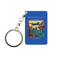 Thumbnail for VINTAGE G4482 - The Bridge Inspection Pass - Designed Key Chain design on blue