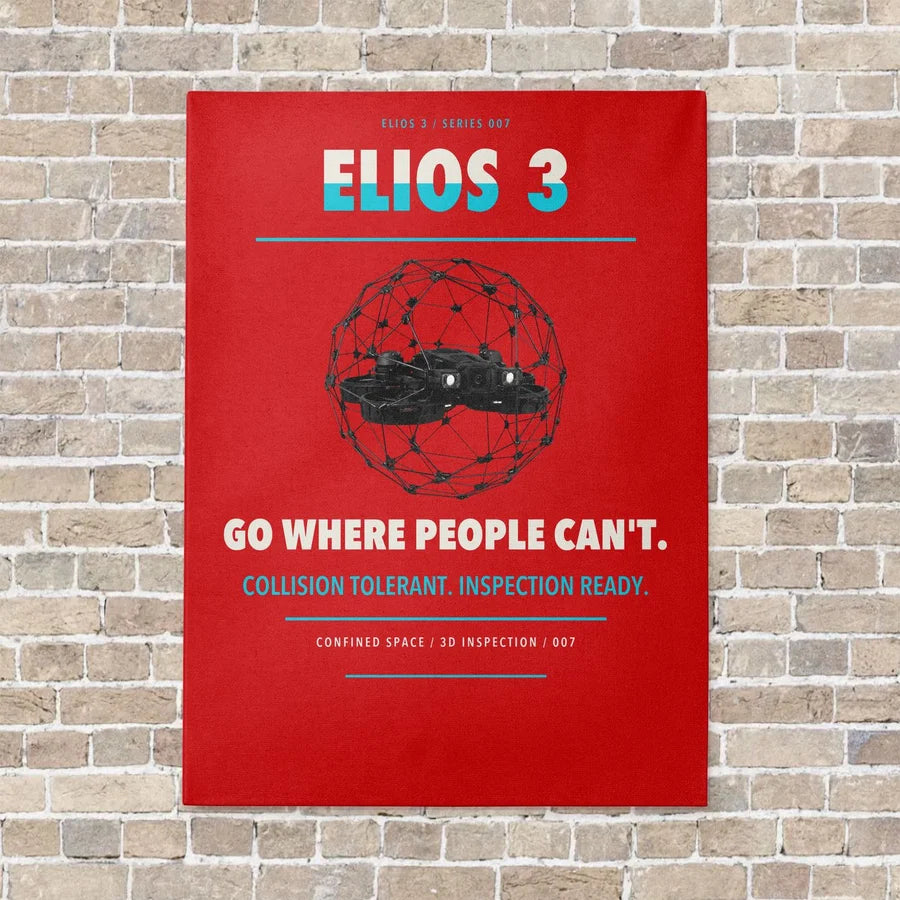 Flyability Elios 3 vertical canvas print - no frame - red background