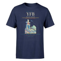 Thumbnail for Iqaluit Airport (YFB) T-Shirt single-side front print in Navy Blue | iqaluit-airport-yfb-double-side-t-shirt
