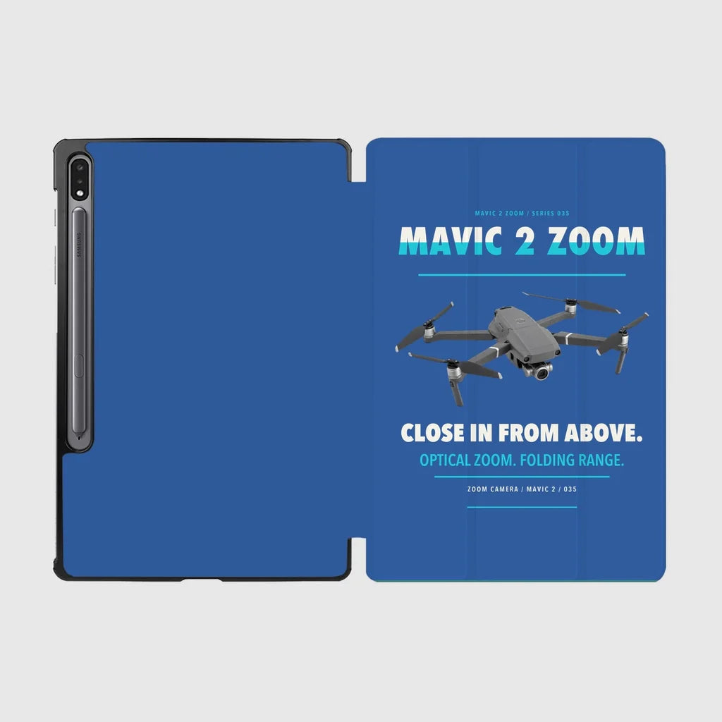 DJI Mavic 2 Zoom design on blue samsung tablet tablet case