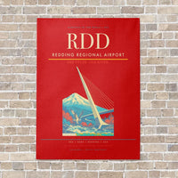 Thumbnail for Redding Regional Airport RDD vertical canvas print - no frame - red background