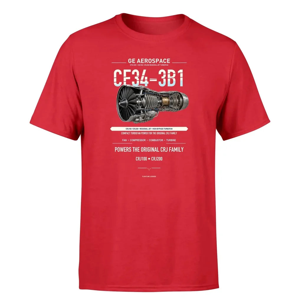 CF34-3B1 design on red single side