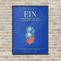 Thumbnail for Eindhoven Airport EIN - Canvas Framed - Blue