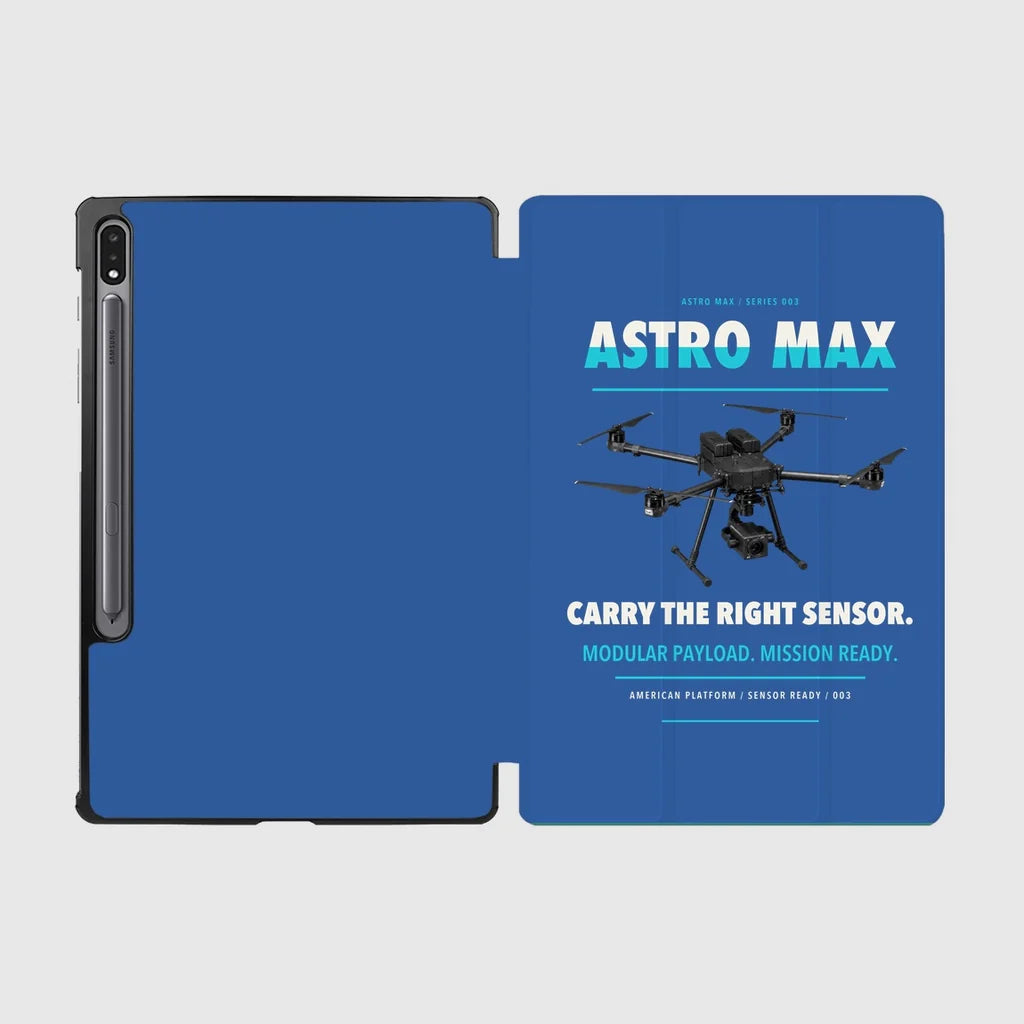 Freefly Astro Max design on blue samsung tablet tablet case